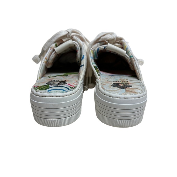 Farm Rio Sneakers White Platform Lace‎ Up Canvas Rainbow Tennis Mule Womens 38 - Picture 4 of 10